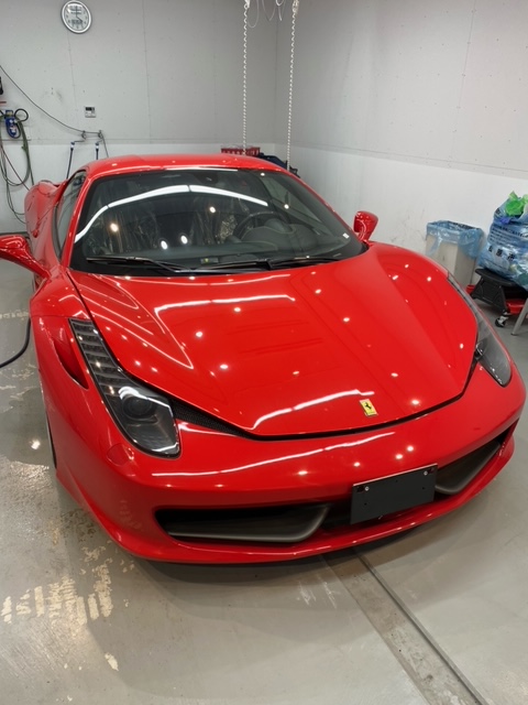 フェラーリ　458イタリア　ナノメタルコーティング施工